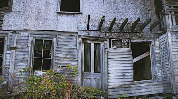 spooky dilapidated house