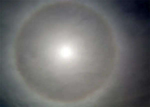 ring around the moon also known as a lunar halo