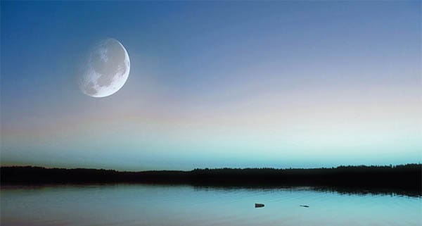 moon over a lake