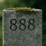 the mysterious 888 Angel Number carved into a stone to symbolise prosperity and financial success