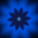A powerful blue spiritual meaning radiating from the center as a geometric pattern