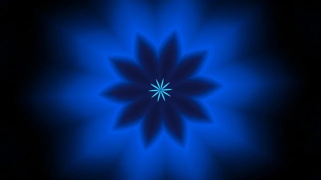 A powerful blue spiritual meaning radiating from the center as a geometric pattern